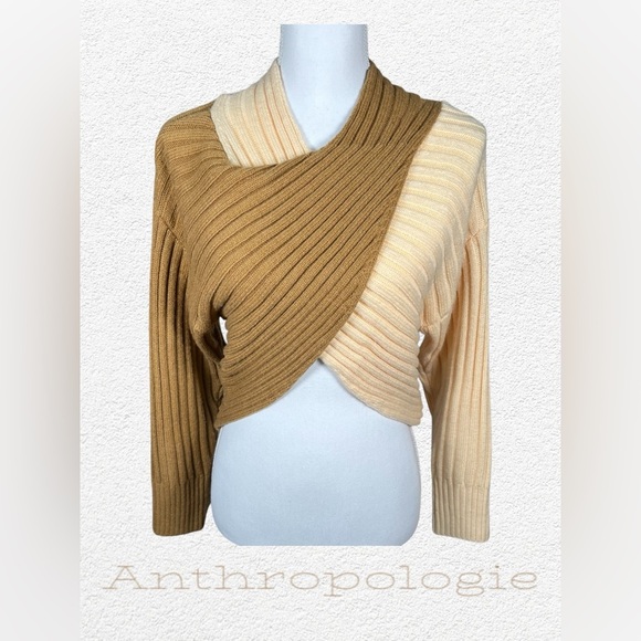 Anthropologie | Amelia Sweater | Ribbed Cross-Front Sweater - Picture 1 of 5